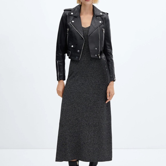 MANGO Long lurex dress NEW - Picture 4 of 14